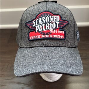 Grunt Style Fitted Cap,Seasoned Patriot,Made With Whiskey, Bacon & Freedom